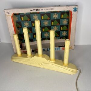 Vintage Renown 5 Light Candolier Christmas with Orange Bulbs In Box No. 33